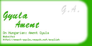 gyula ament business card